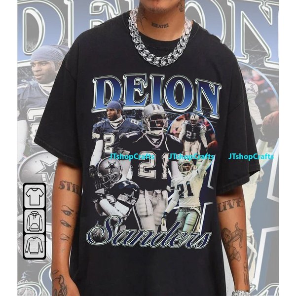 Vintage 90S Graphic Style Deion Sanders T-Shirt, Deion Sanders Tee-image