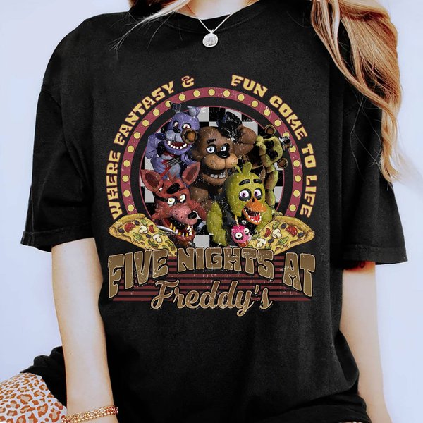 Five Nights At Freddy Shirt, Freddy Fazbear Bonnie Chica Foxy Shirt, Fnaf Shirt