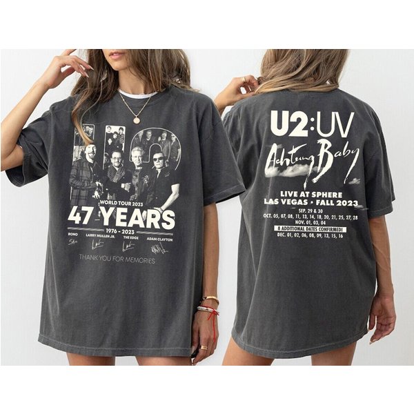 U2 World Tour 2023 Shirt, Thank You For Memories ,U2 Concert Fan Shirt-image