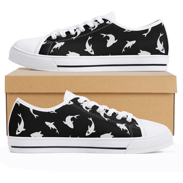 Minimalist Shark Women's Low Top Sneakers