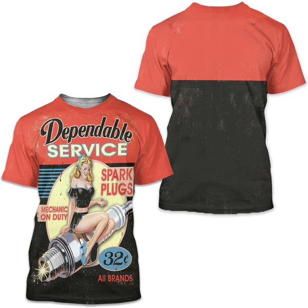 Mr. Horsepower Dependable Vintage Motor Oil Motorcycles 3D T-Shirt-image