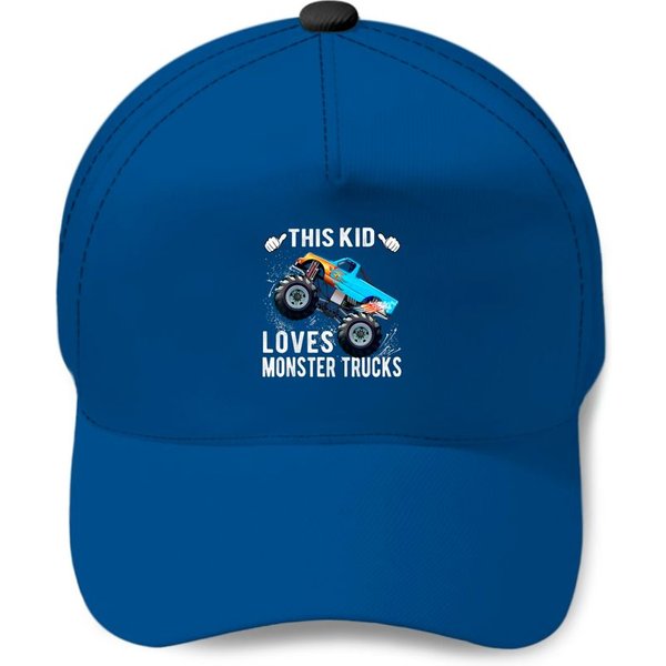 Kids This Kid Loves Monster Trucks Gift Baseball Cap