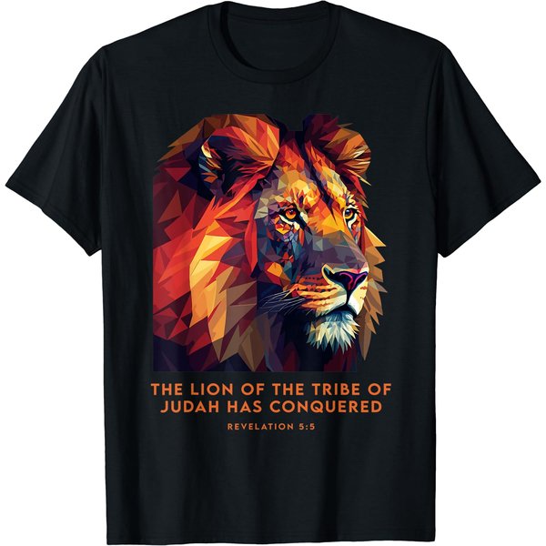 Lion Of Judah Jesus Revelation Bible Verse Christian T-Shirt-image