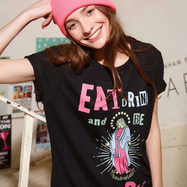 Eat Drink And Be Mary Women's Christmas T-Shirt-image