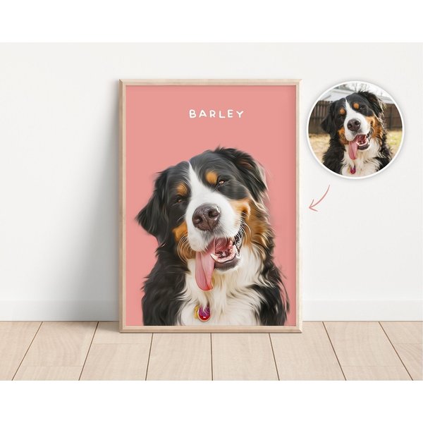 Custom And Personalized Pet Portrait From Photo-image