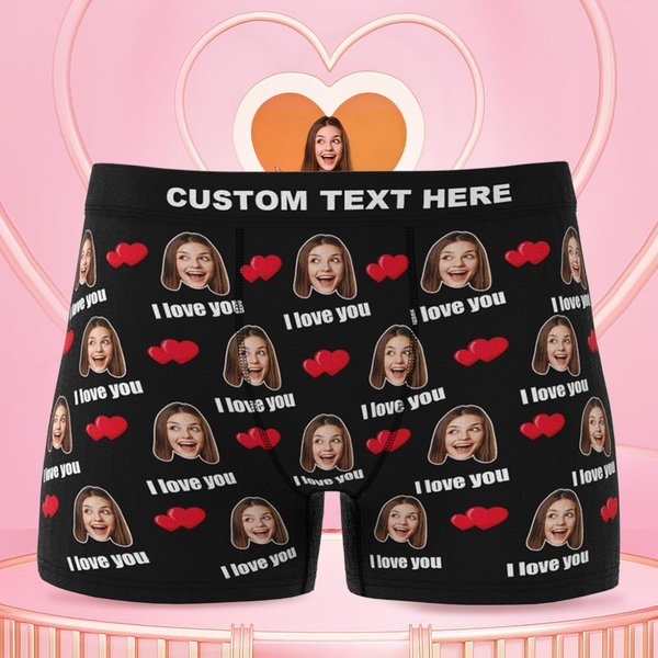 Custom Photo Underwear, Couple Men's Custom Love Underwear-image