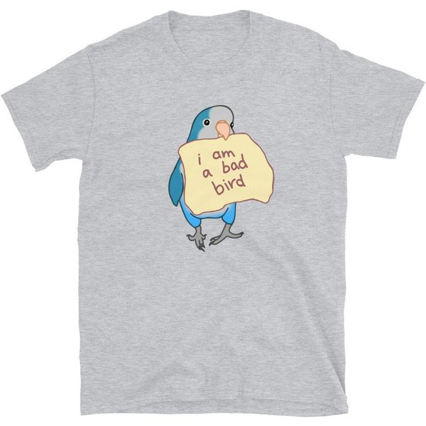 I Am A Bad Bird Blue Quaker Parrot T-Shirt-image