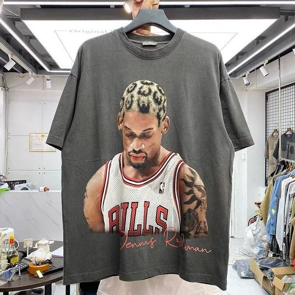 Dennis Rodman T-Shirt, Vintage Dennis Rodman Washed Unique Seofriendly T-Shirt-image
