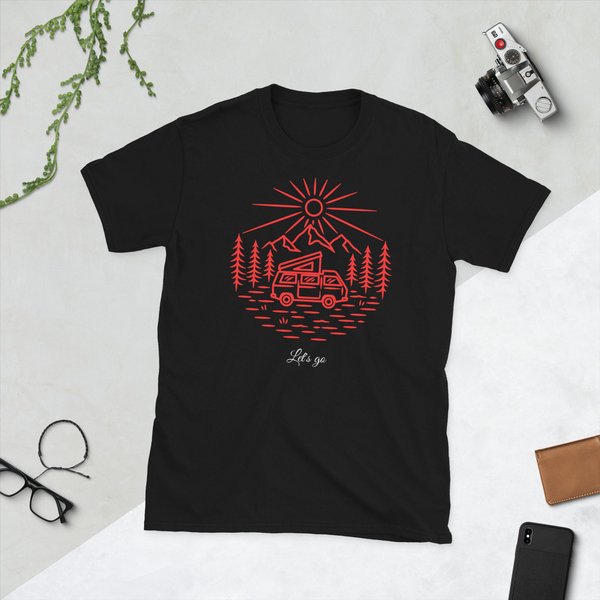 Camper Van T Shirt Ladies Men Camping Van Tshirt Gift-image