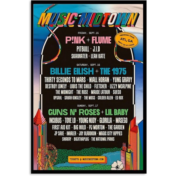 Music Midtown Atlanta Tour 2023 Poster,-image
