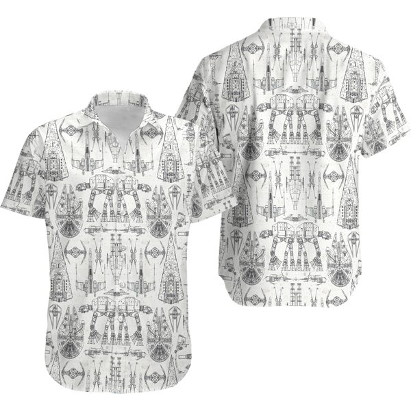 Tropical Shirt, Hawaii Summer Shirtstar Wars Button Up Shirt-image