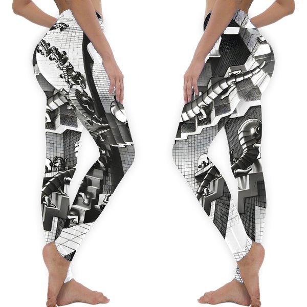 M.C. Escher Stairs Lizards Going Up Stairs Mc Escher Leggings-image