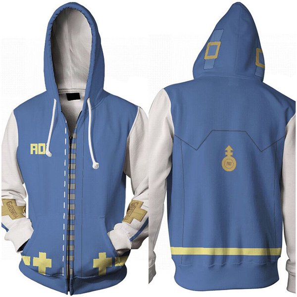 Guilty Gear Bridget 3d Zip Hoodie, Cosplay Hoodie