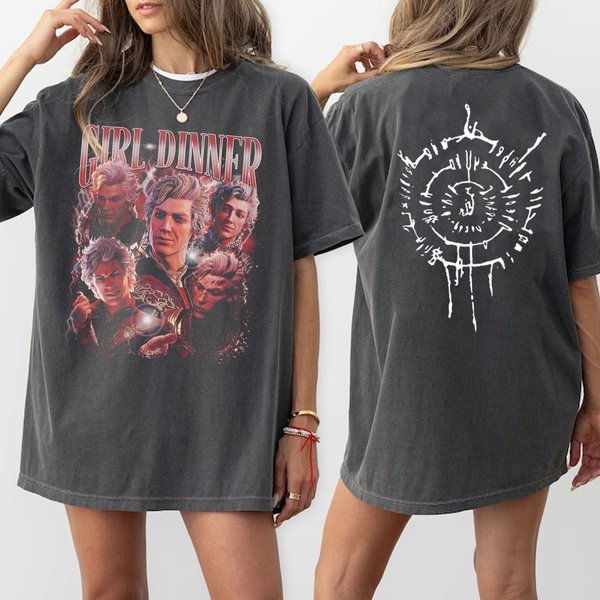 Vintage Astarion Girl Dinner T-Shirt, Baldurs Gate 3 Merch, Astarion High Elf T-Shirt-image