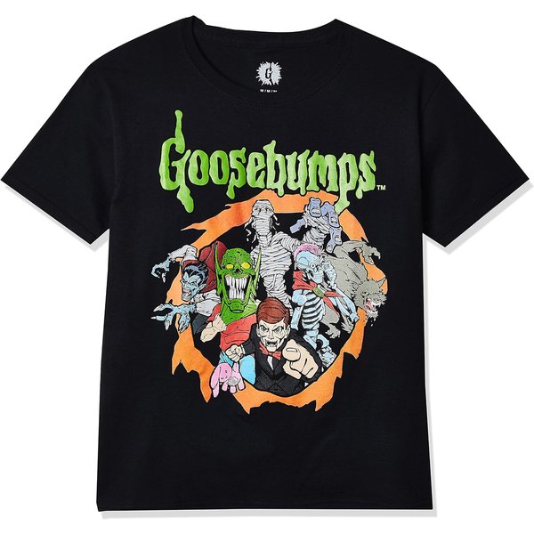 Mad Engine Boys' Big Goosebumps Logo And Characters Glow-in-the-dark Kids T-shirt