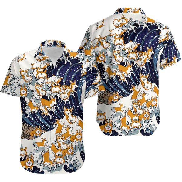 Unisex Corgi Hawaiian Shirt-image