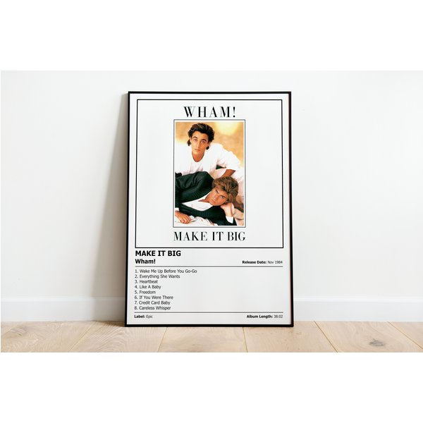 Wham! - Make It Big - Album Cover Print Poster-image
