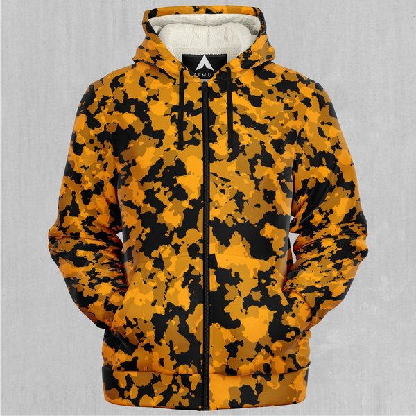 Stinger Yellow Camo Sherpa Microfleece Zip-Up Hoodie-image