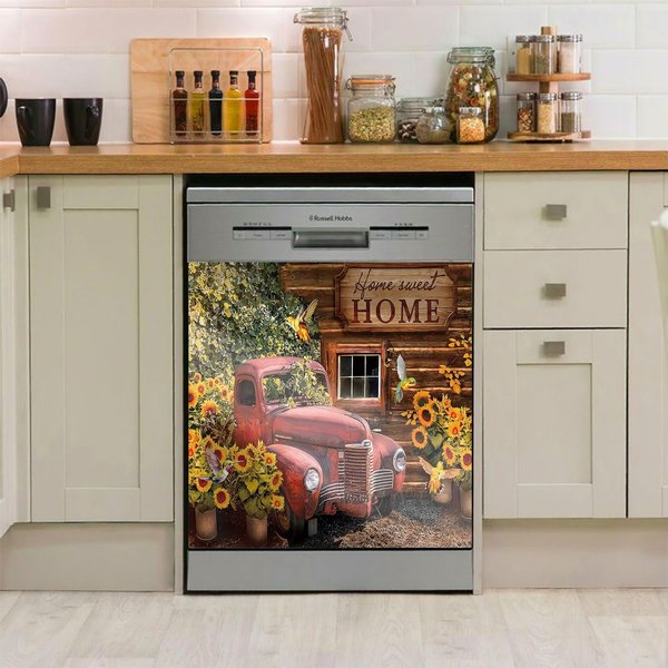 Home Is In The Kitchen, Chef Dishwasher Cover Sticke-image