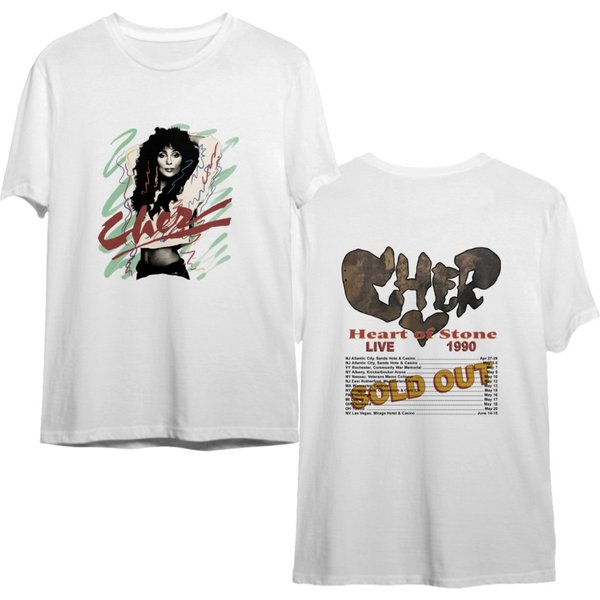 Cher Heart Of Stone Live 1990 Concert T-Shirt-image