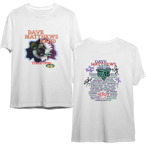 Dave Matthews Band Tour 1996 Tshirt, Dave Matthews Crash Tour Concert T Shirt-image