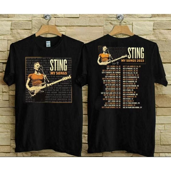 Vintage Sting My Songs 2023 Tour T-Shirt,Sting My Songs World Tour 2023 T Shirt-image