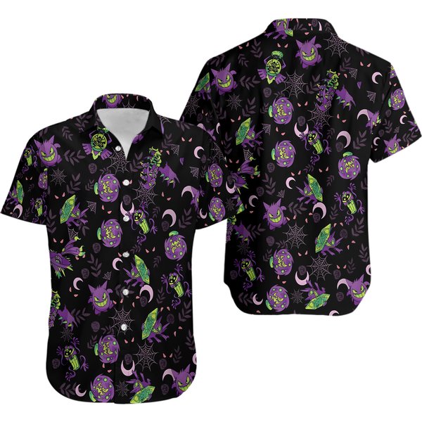 Gengar Ghost Hawaiian Shirt-image