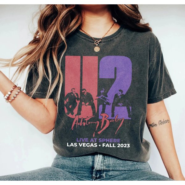 Las Vegas U2 Ultraviolet Sphere 2023, Band Concert, U2 Music Tshirt-image
