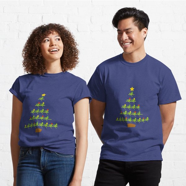 Rowing Holiday Tree Classic T-Shirt-image