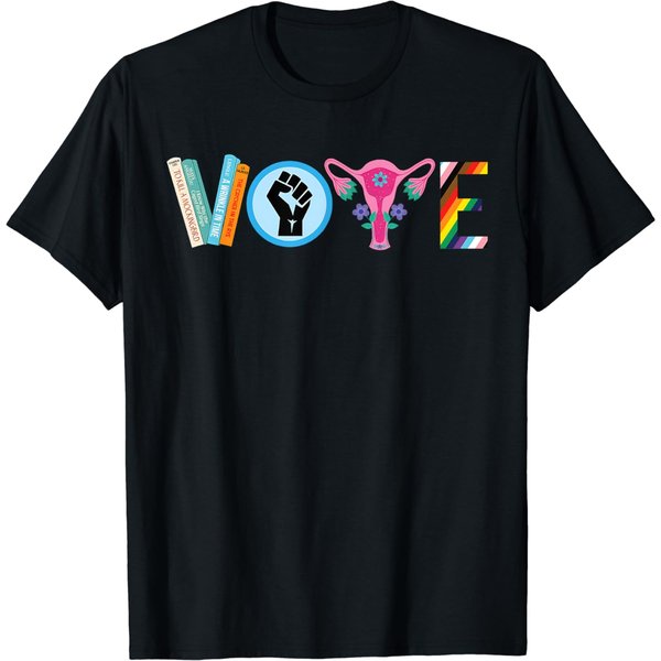 Vote Banned Books Black Lives Matter Lgbt Gay Pride Equality T-Shirt-image