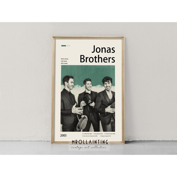 Jonas Brothers 2005 Music Band Poster, Vintage Music Poster-image