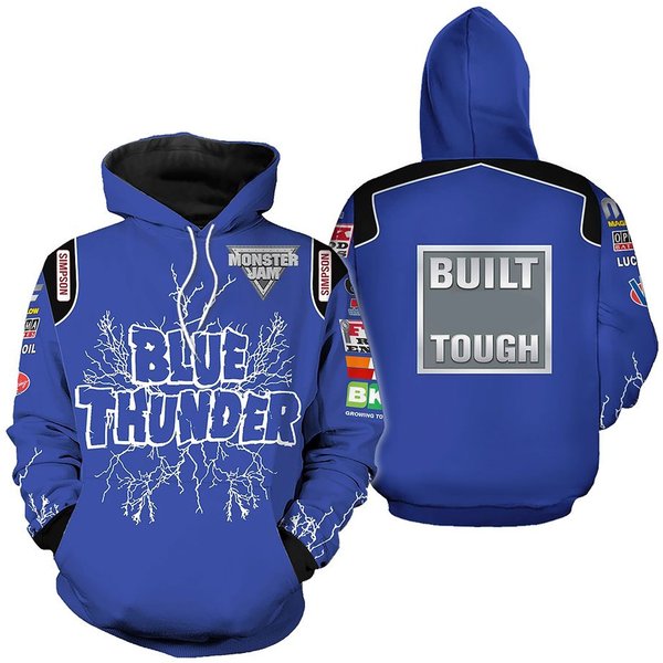 Blue Thunder 3D Shirt Hoodie Racing Uniform-image