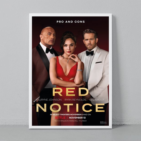 Poster Red Notice (2021) Premium Matte Vertical Poster-image
