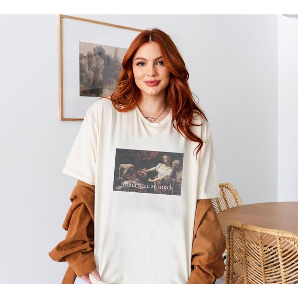 Girls Will Be Girls! Judith Beheading Holofernes Shirt, Funny Feminist Tee-image