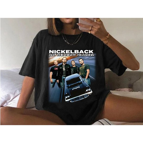 Nickelback Music Shirt, Vintage Get Rollin' Tour 2023 Album All The Right Reasons Shirt-image