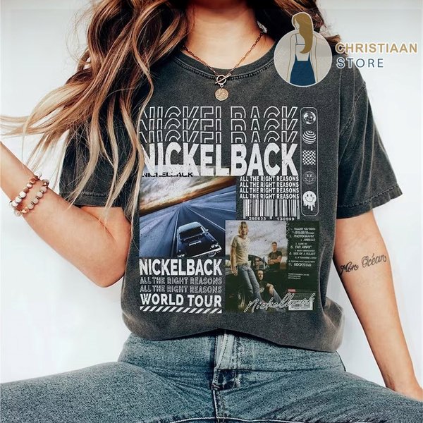 Nickelback Music Shirt, Vintage Get Rollin' Tour 2023 Album Shirt, All The Right Reasons T-Shirt-image