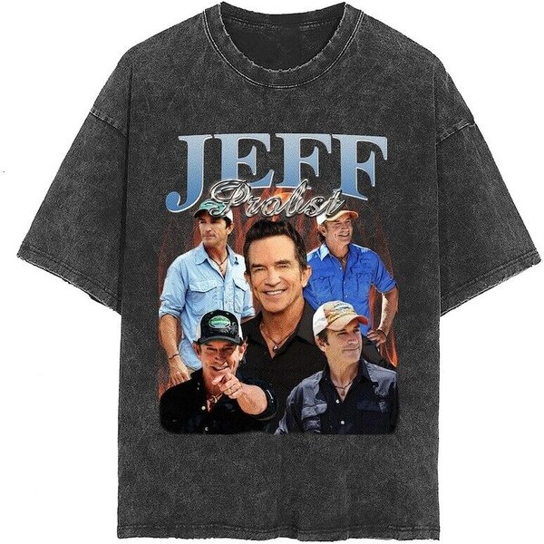 Jeff Probst Vintage Washed Shirt, Presenter Homage Graphic Unisex T-Shirt-image