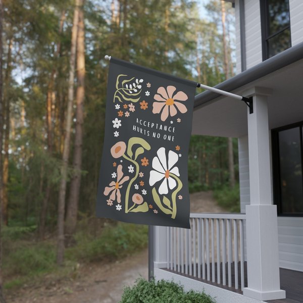 Pride Floral House Flag For Human Rights-image