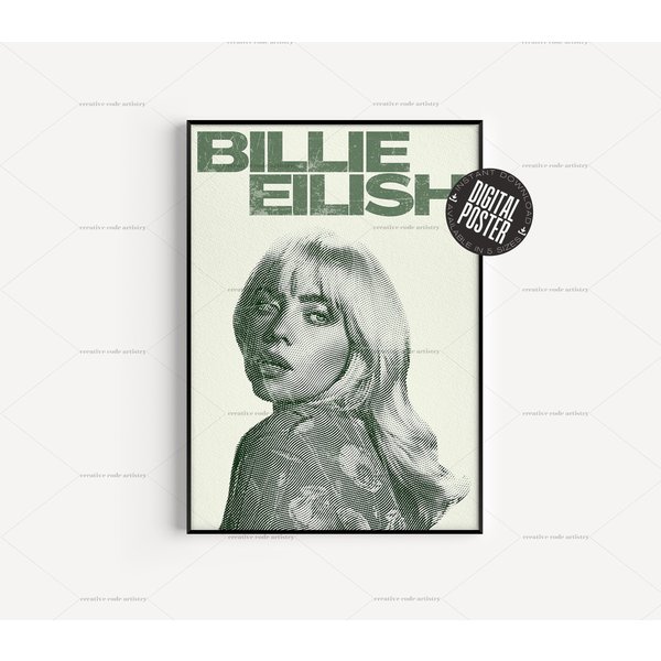 Billie Eilish Portrait - Billie Eilish Portrait Poster-image