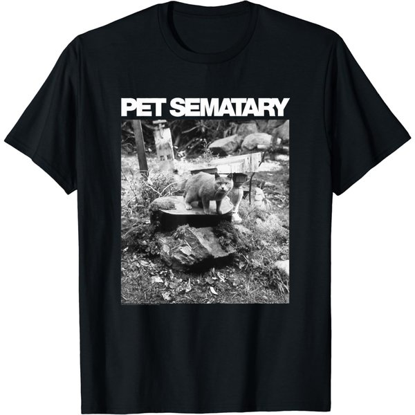 Pet Sematary Church On Grave T-shirt, Pet Sematary Decayed Cat Black Shirts