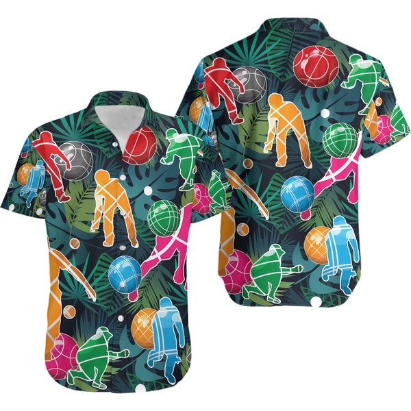 Bocce Ball Tropical Colorful Ball Games Hawaiian Shirt-image