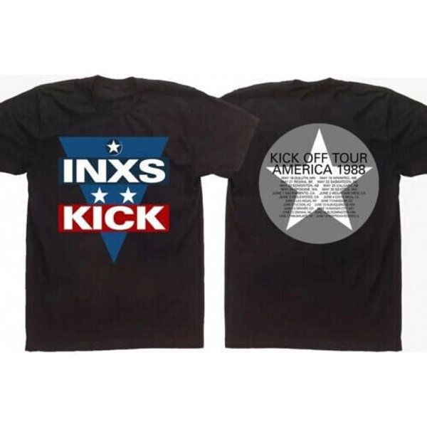 Vintage Inxs Kick Off America Tour 1988 Star Band Rock Concert T-Shirt-image