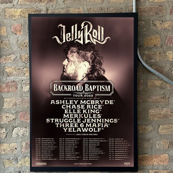 Jelly Roll Poster, Jelly Roll Backroad Baptism 2023 Tour Poster-image