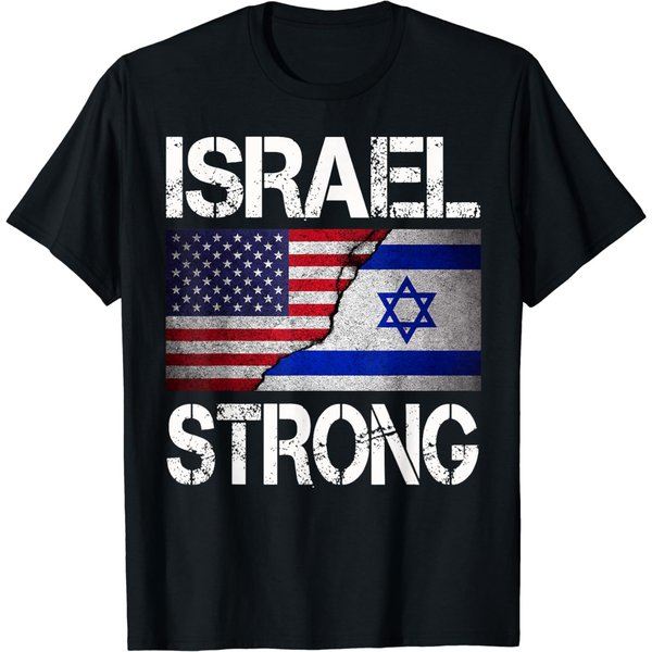 Israel Strong, Pray For Israel, Us Israel Flag T-Shirt-image