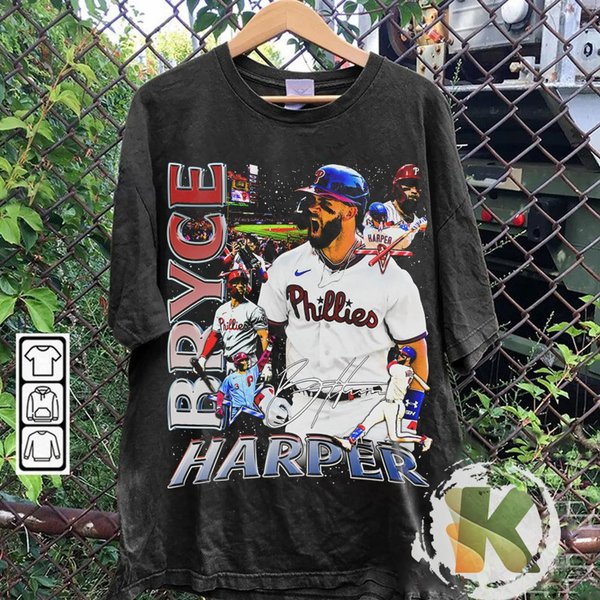 Vintage 90S Graphic Style Bryce Harper T-Shirt, Bryce Harper Shirt-image