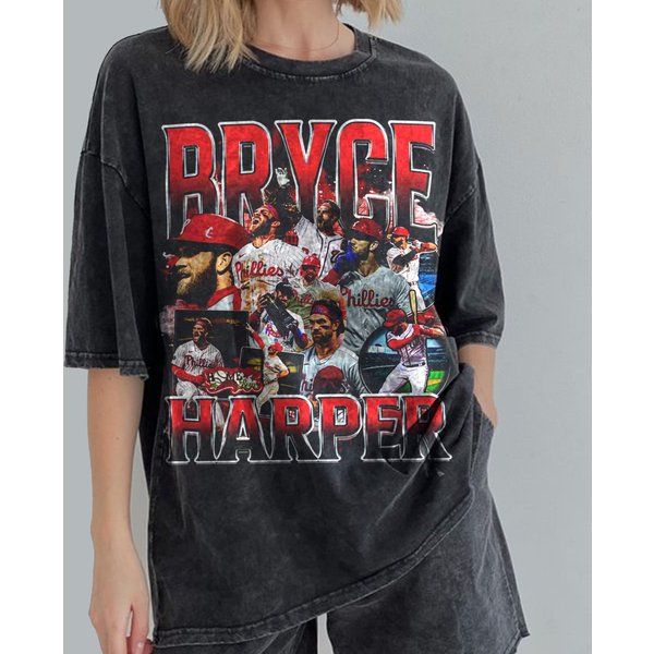 Bryce Harper Baseball T-Shirt , 90S Vintage Styke Shirt-image