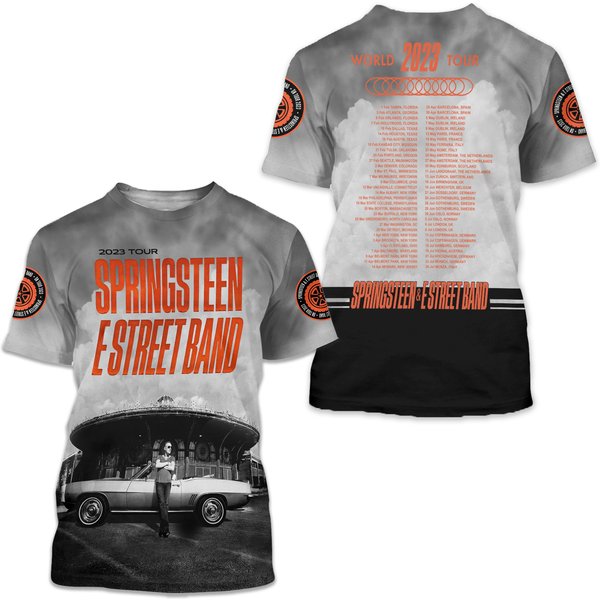 Bruce Springsteen And E Street Band 2023 World Tour 3D T-Shirt-image