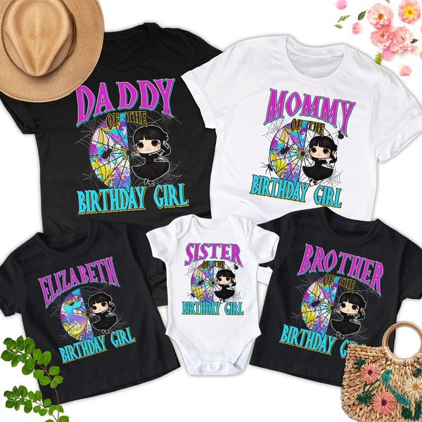 Wednesday Family Shirt, Wednesday Shirt, Magic Family Birthday Matching Shirt, Custom Birthday Girl Shirt For Kids Re-image