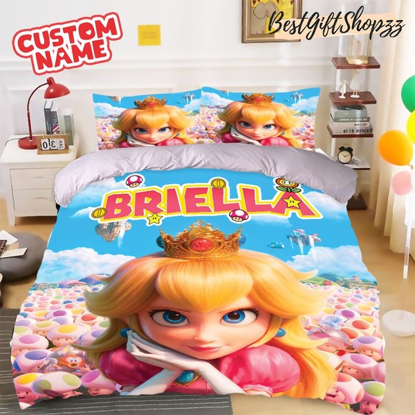 Custom Super Mario Princess Fleece Blanket-image