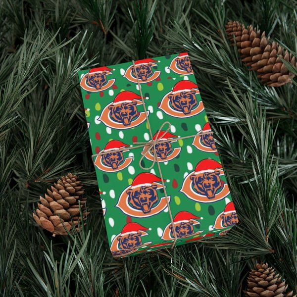 Chicago Bears Inspired Christmas/Santa Themed Gift Wrap Wrapping Papers-image
